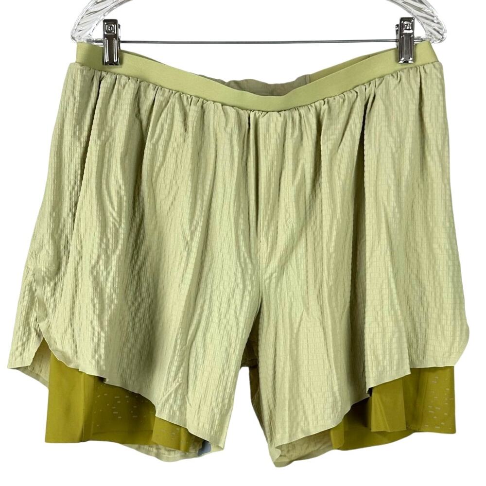 Lululemon Surge Lined Short 6" Special Edition Green Auric Gold Men's XXL EUC